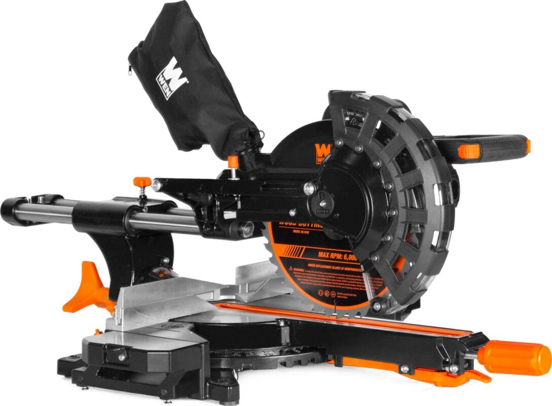 WEN 15-Amp 10-Inch Single-Bevel Sliding Compound Miter Saw with Laser - Image 3
