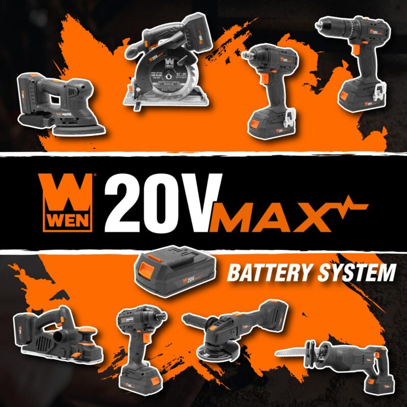 WEN 20V Max 6.5-Inch Cordless Circular Saw with 4.0 Ah Lithium-Ion Battery and Charger - Image 11