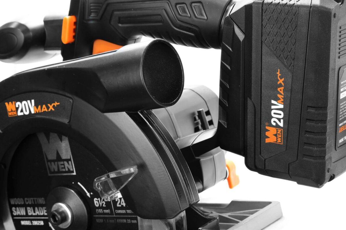 WEN 20V Max 6.5-Inch Cordless Circular Saw with 4.0 Ah Lithium-Ion Battery and Charger - Image 5