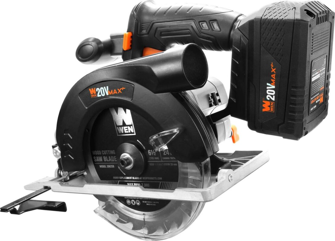 WEN 20V Max 6.5-Inch Cordless Circular Saw with 4.0 Ah Lithium-Ion Battery and Charger - Image 3