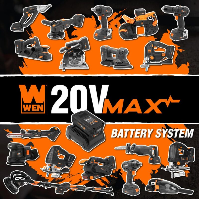 WEN 20V Max Cordless 18-Gauge Brad Nailer with 2.0Ah Battery and Charger - Image 8