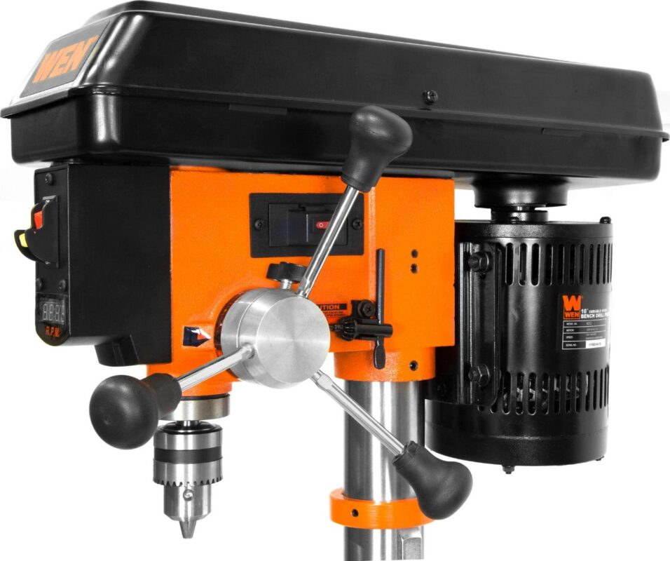 WEN 5-Amp 10-Inch Variable Speed Cast Iron Benchtop Drill Press with Laser - Image 3