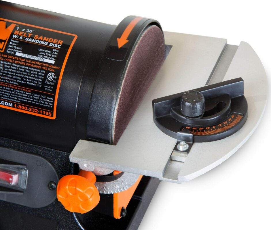 WEN Products 2.3-Amp 1 x 30-Inch Belt Sander with 5-Inch Sanding Disc, 6515T - Image 3