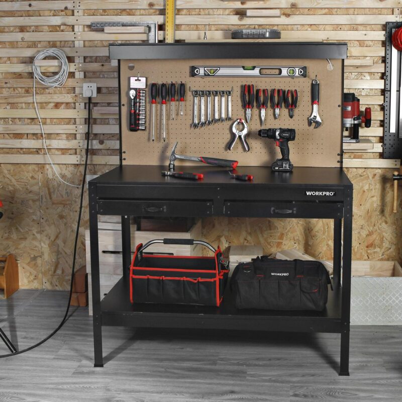 WORKPRO Multi-Purpose 48-inch Workbench with Work Light, 3302 - Image 3