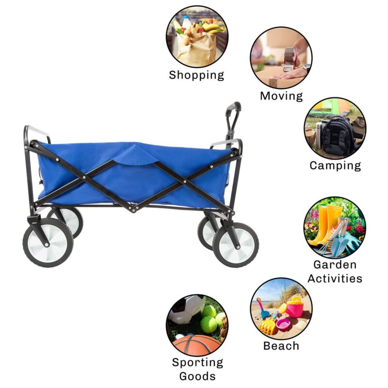 Wakeman Outdoors Folding Wagon Utility Pull Cart with Telescoping Handle - Image 3