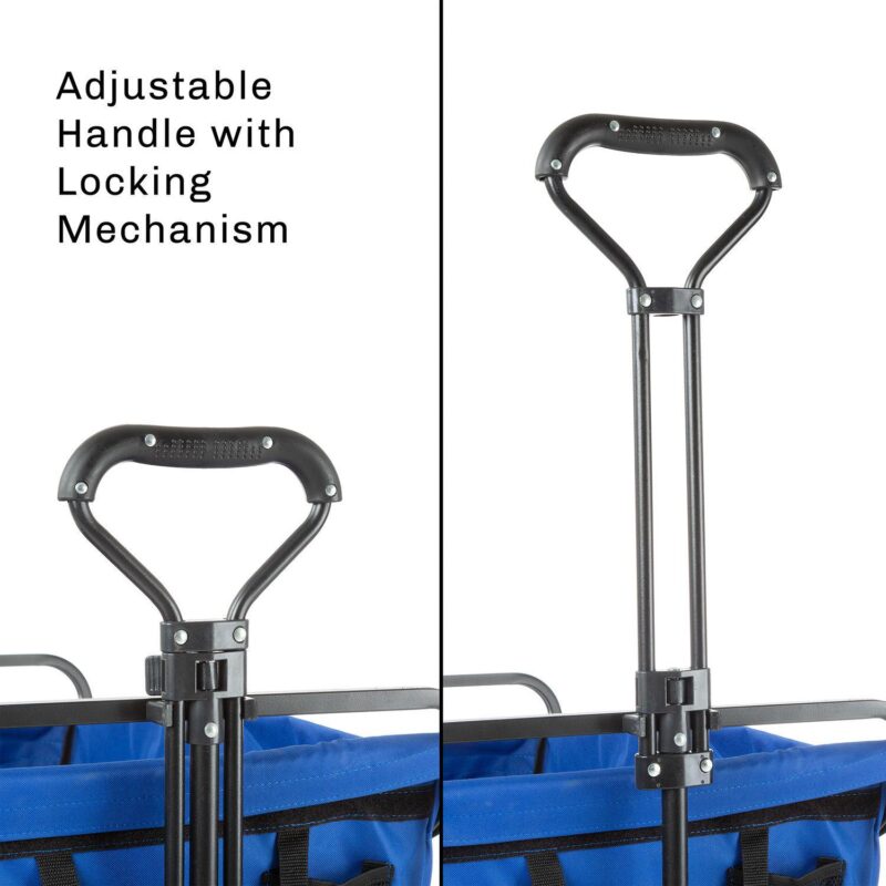 Wakeman Outdoors Folding Wagon Utility Pull Cart with Telescoping Handle - Image 4