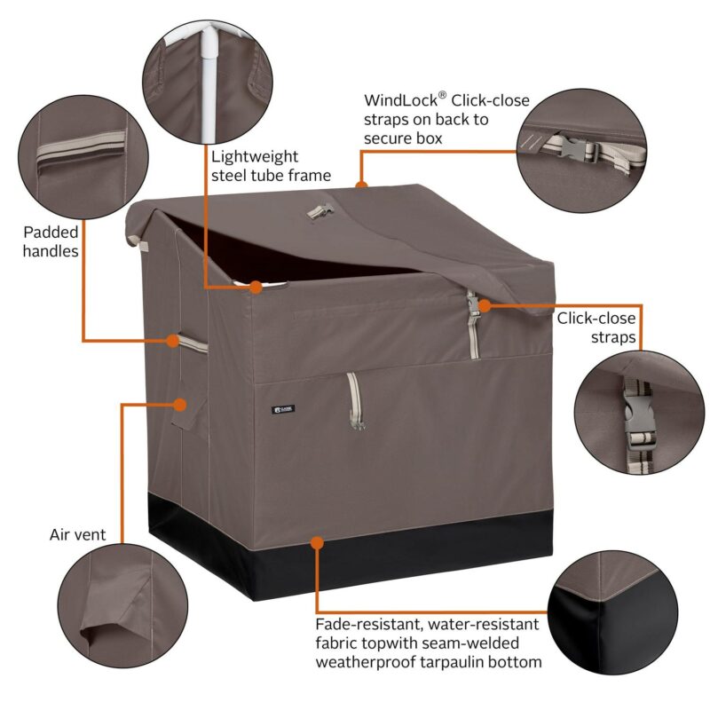 Weatherproof Outdoor Storage Deck Box in Dark Taupe Finish - Image 16
