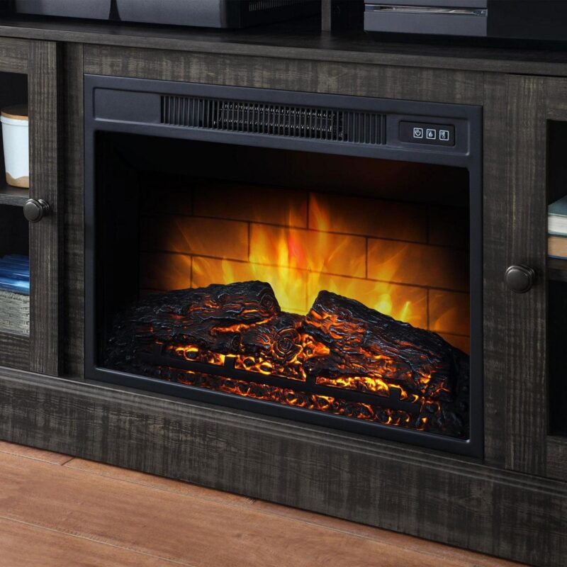 Whalen Furniture Barston Media Fireplace TV Stand for TVs up to 55a , Dark Pine Finish - Image 8