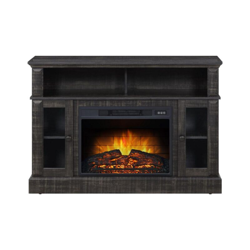 Whalen Furniture Barston Media Fireplace TV Stand for TVs up to 55a , Dark Pine Finish - Image 7