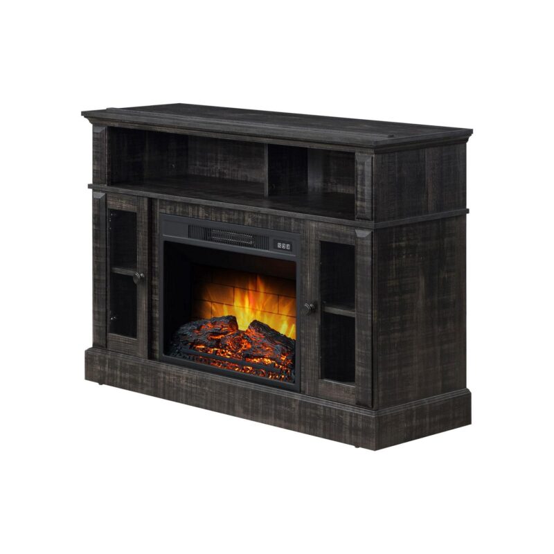 Whalen Furniture Barston Media Fireplace TV Stand for TVs up to 55a , Dark Pine Finish - Image 3