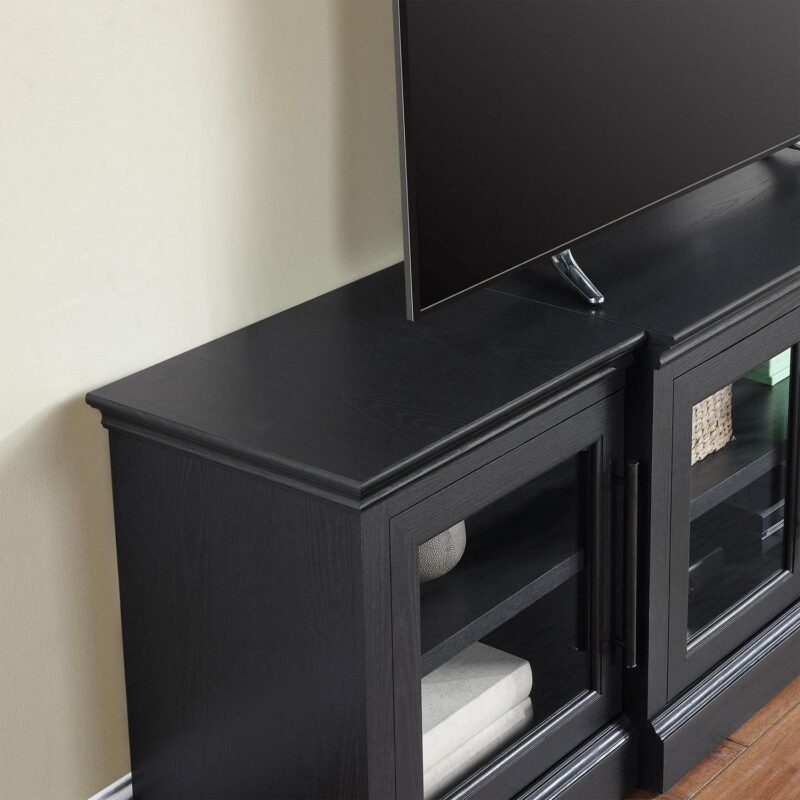 Whalen Rowan Low Profile TV Stand for TVs up to 85 , Black Oak Finish - Image 6