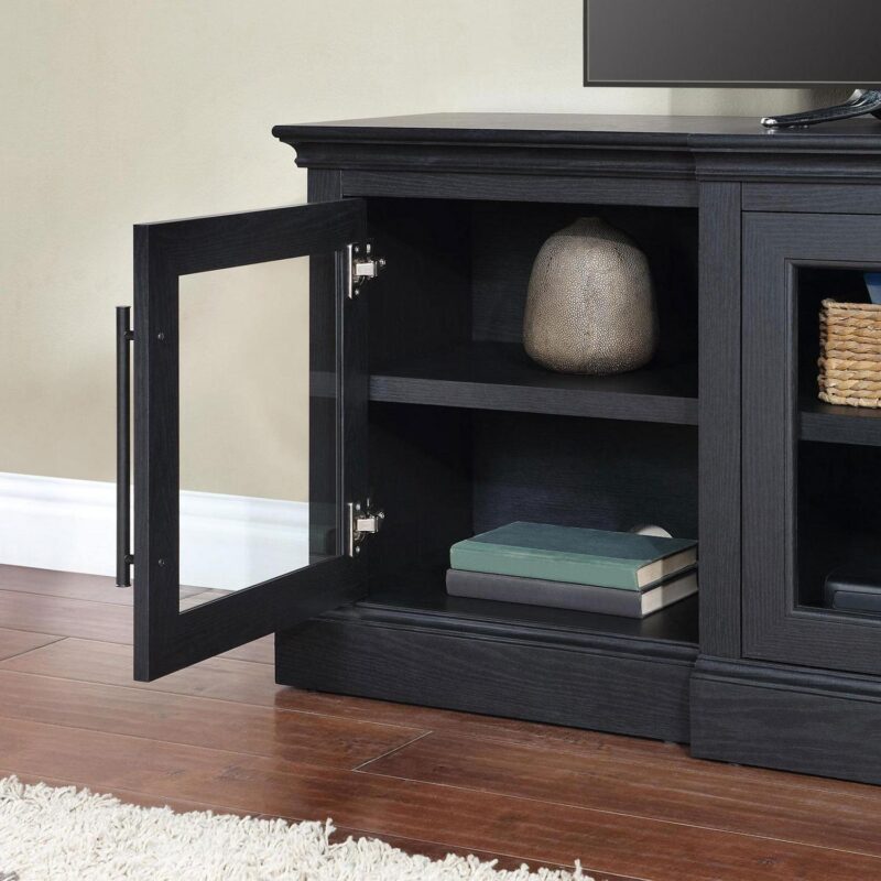 Whalen Rowan Low Profile TV Stand for TVs up to 85 , Black Oak Finish - Image 3