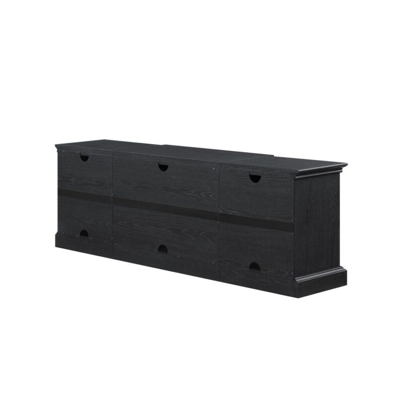 Whalen Rowan Low Profile TV Stand for TVs up to 85 , Black Oak Finish - Image 9