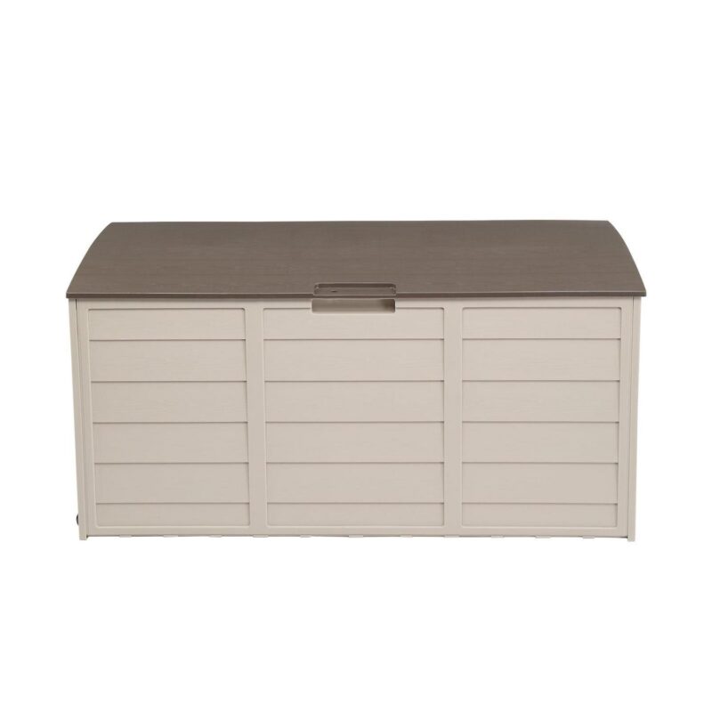Winado 75gal Outdoor Garden Plastic Storage Deck Box Chest Tools Brown - Image 2