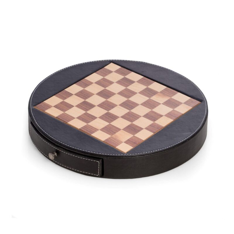 Wood and Leather Chess Set - Image 5