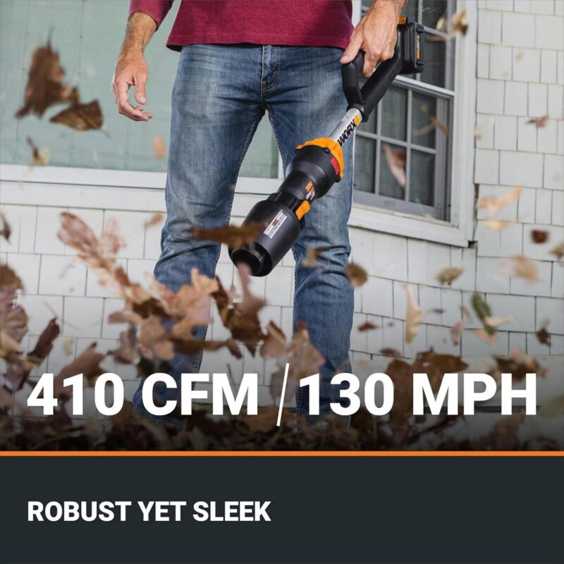 Worx Nitro LeafJet Cordless Leaf Blower w/ Battery and Charger for Lawn Care - Image 8