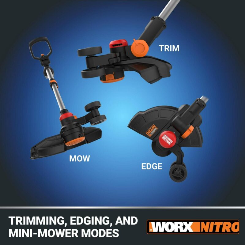 Worx Nitro WG173 20V Brushless 13a Cordless String Trimmer (Battery and Charger Included) - Image 8