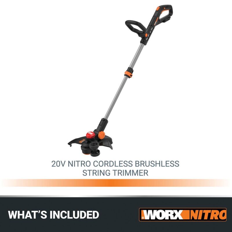 Worx Nitro WG173.9 20V Brushless 13a Cordless String Trimmer (Battery and Charger Not Included) - Image 7