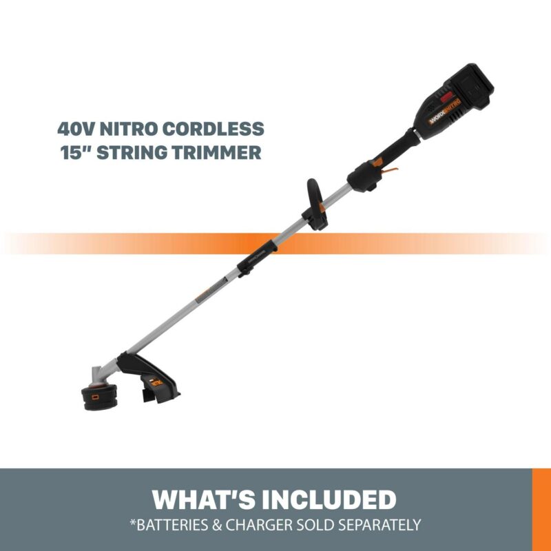 Worx Nitro WG186.9 40V Power Share PRO Attachment-Capable Driveshare 15in. Cordless String Trimmer (Tool Only) - Image 3