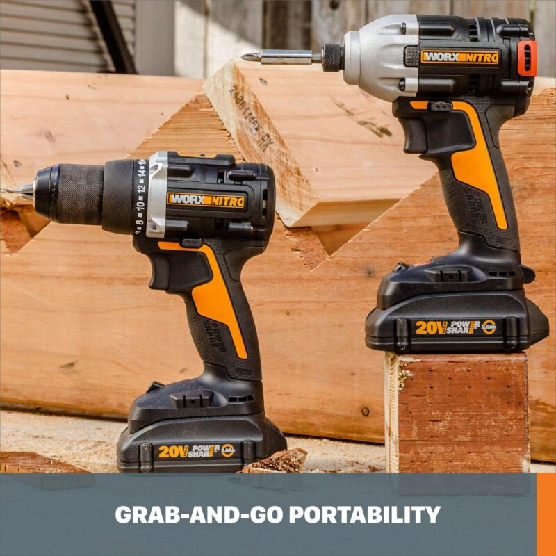 Worx Nitro WX971L 20V Power Share Impact Driver and Hammer Drill Combo Battery and Charger Included - Image 5