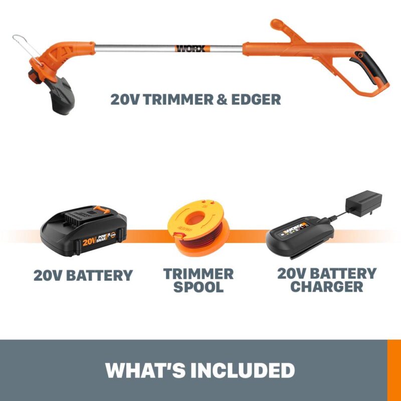 Worx WG154 20V PowerShare 10  Cordless String Trimmer and Edger (Battery and Charger Included) - Image 2