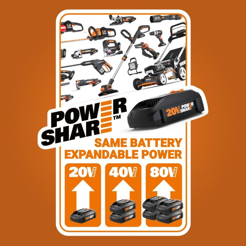 Worx WG163.9 20V Power Share GT 3.0 12  String Trimmer and Wheeled Edger (Tool Only) - Image 8