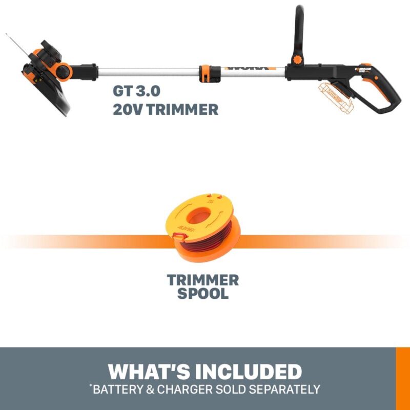 Worx WG163.9 20V Power Share GT 3.0 12  String Trimmer and Wheeled Edger (Tool Only) - Image 2