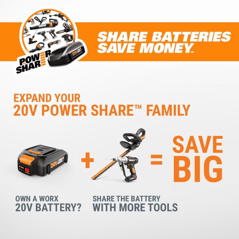 Worx WG170.2 20V Power Share GT Revolution 12  Cordless String Trimmer - Image 9