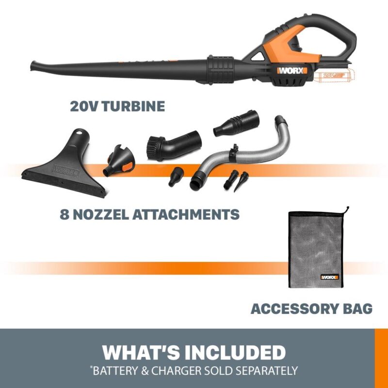 Worx WG545.9 20V Power Share AIR Cordless Leaf Blower and Sweeper (Tool Only) - Image 6
