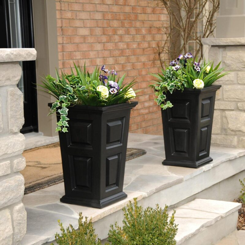 Wyndham 24in Tall Planter - Black - 2-Pack - Image 3