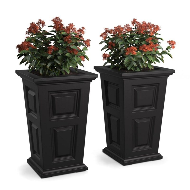 Wyndham 24in Tall Planter - Black - 2-Pack - Image 2