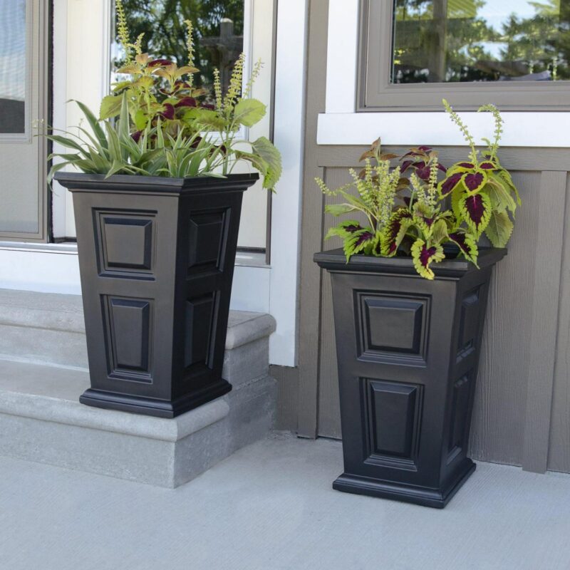 Wyndham 24in Tall Planter - Black - 2-Pack - Image 4