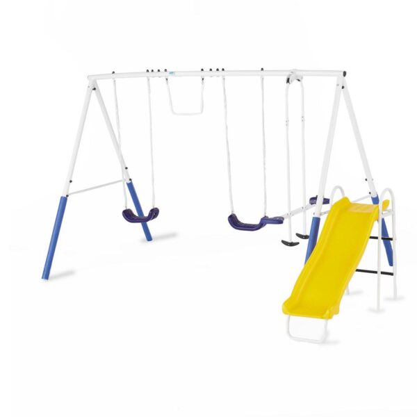 Xdp Recreation Blue Ridge Play Outdoor Swing Set With Glider, 2 Swings and Slide