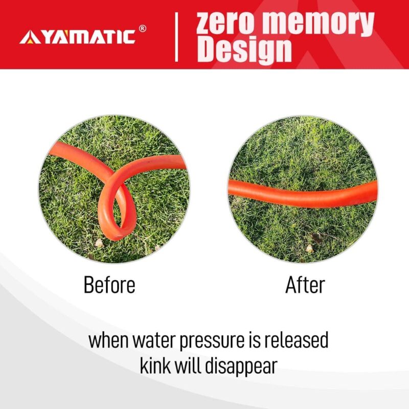 YAMATIC Heavy Duty Garden Hose 5/8 in x 100 ft, Water Hose, Burst 600 PSI, Lightweight, All Weather - Image 6