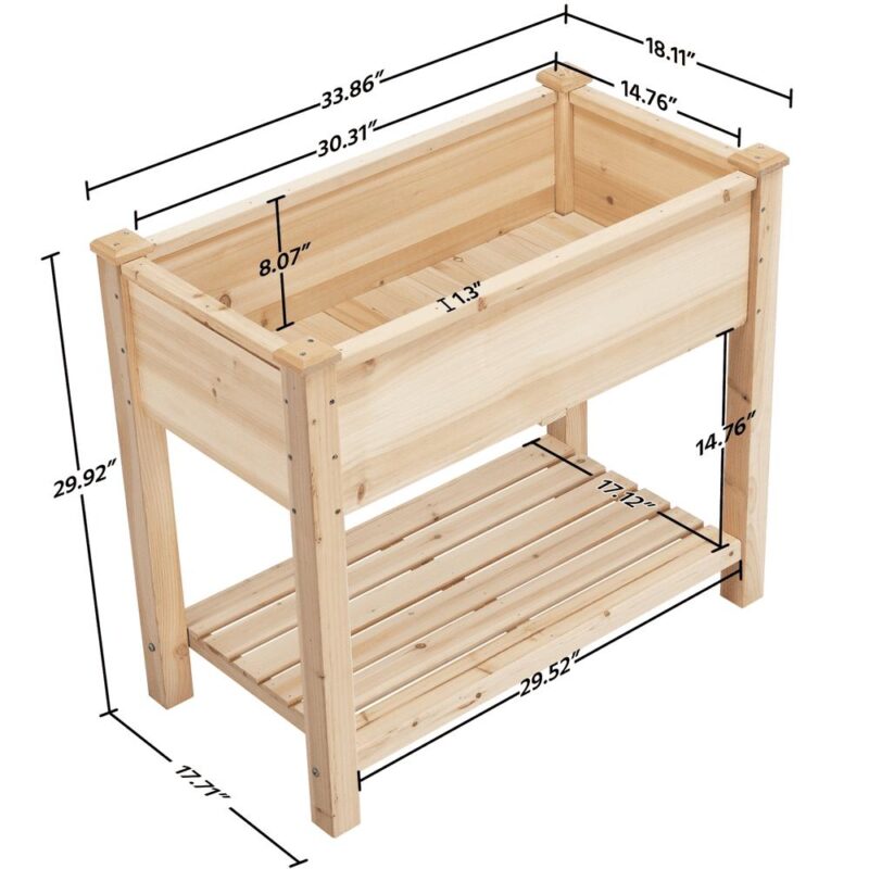 Yaheetech Wooden Raised Garden Bed Elevated Planter Box - Image 7