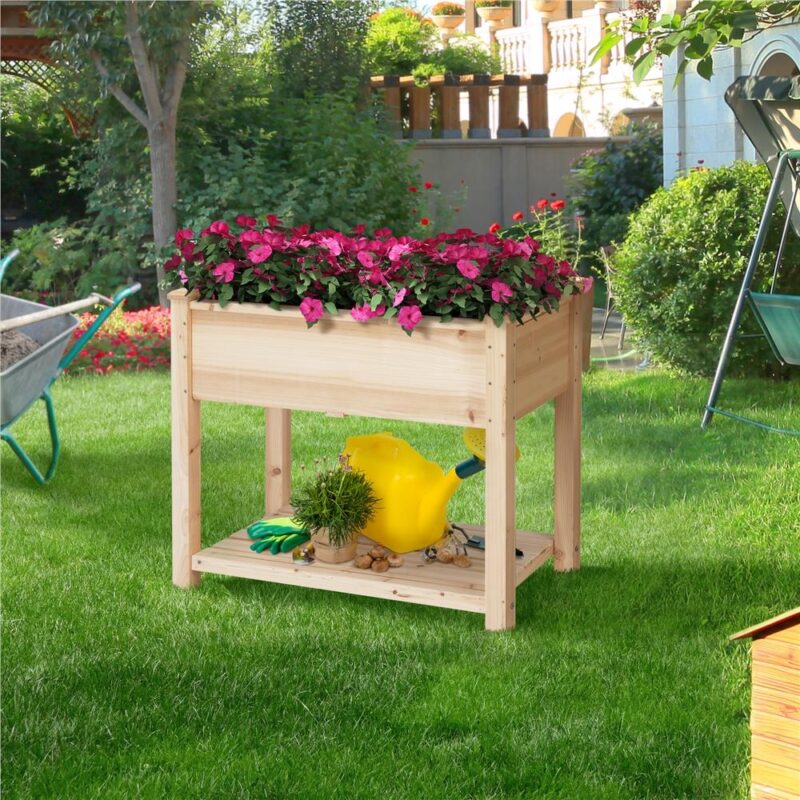 Yaheetech Wooden Raised Garden Bed Elevated Planter Box - Image 3
