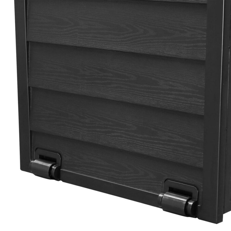 Zimtown 75gal Resin Storage Deck Box Backyard Chest Tools Cushions Toys w/ Wheel,Black - Image 10