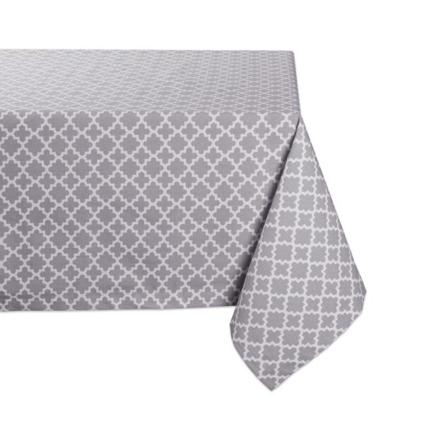 104  Gray Cotton Lattice Tablecloth