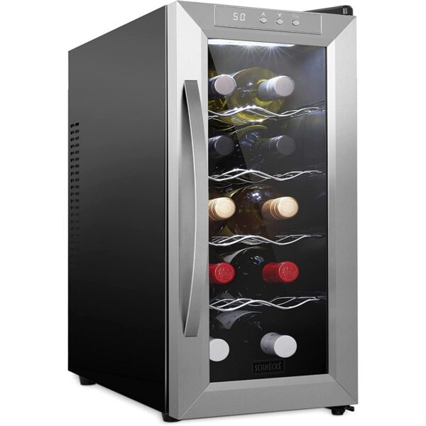 10-Bottle Thermoelectric Wine Cooler, Freestanding Wine Fridge with Lock