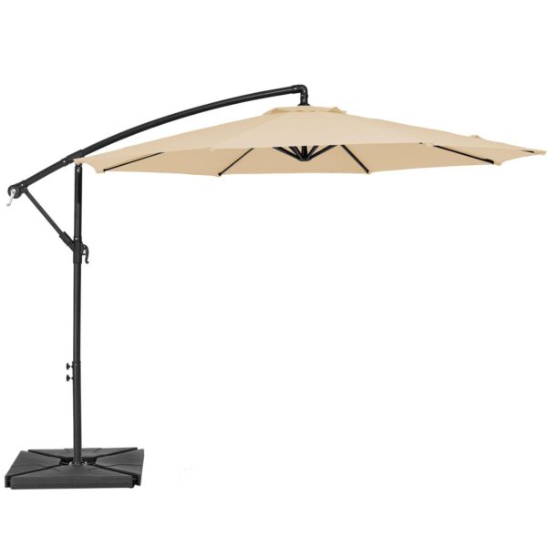 10 Ft Steel Crank-lift Cantilever Umbrella With Weighted Base