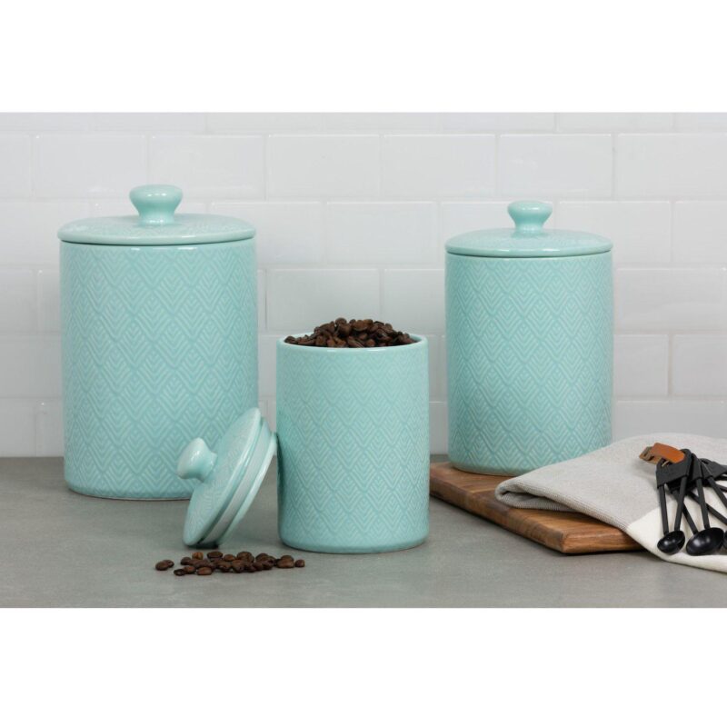 10 Strawberry Street Marquis Embossed 3-pc. Ceramic Canister Set - Image 2