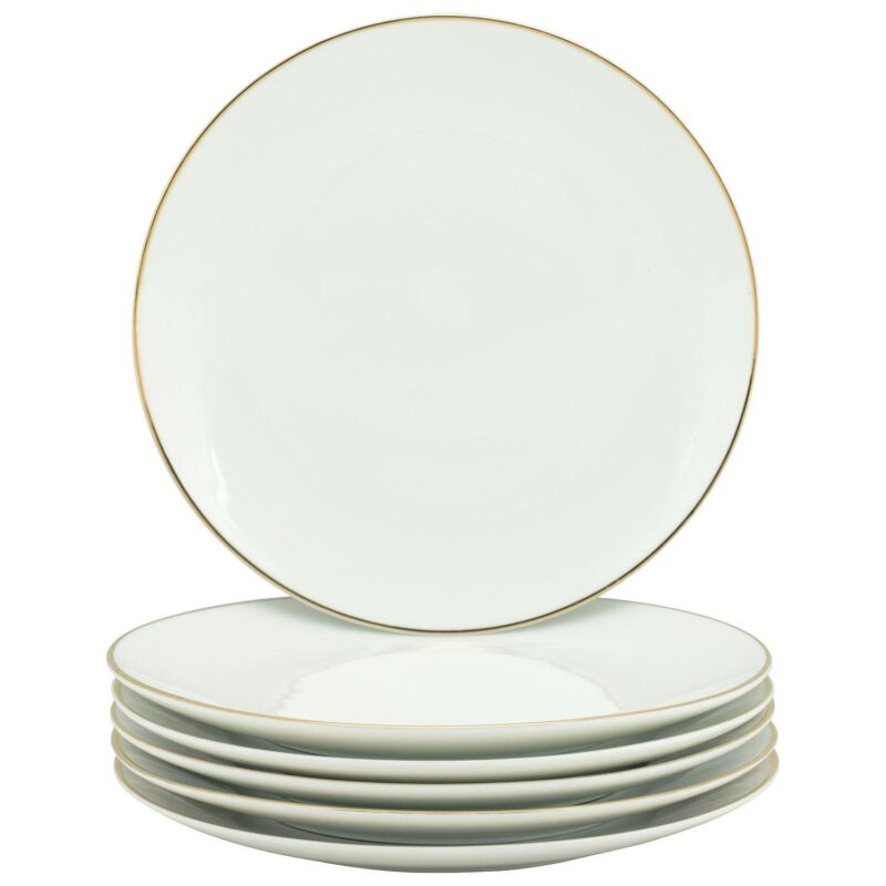 10 Strawberry Street Coupe Gold Line 6-pc. Luncheon Plate Set