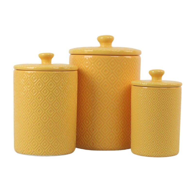 10 Strawberry Street Diamond Embossed 3-pc. Ceramic Canister Set
