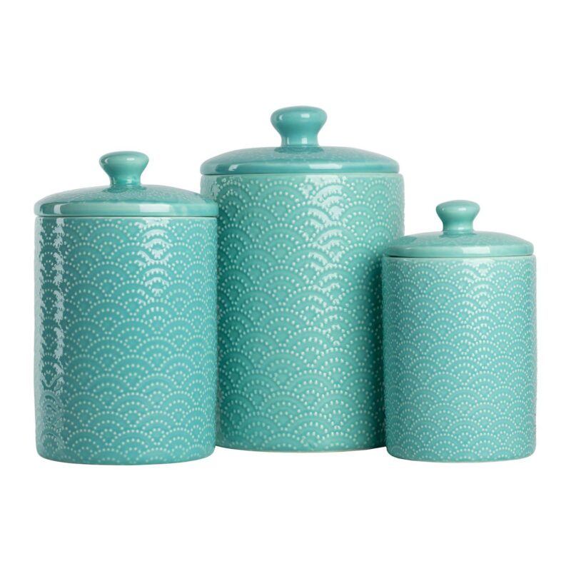 10 Strawberry Street Tide Embossed 3-pc. Ceramic Canister Set - Image 6