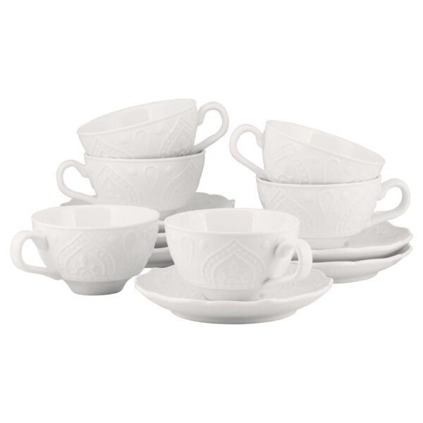 10 Strawberry Street Dahlia 6-pc. Cup and Saucer Set