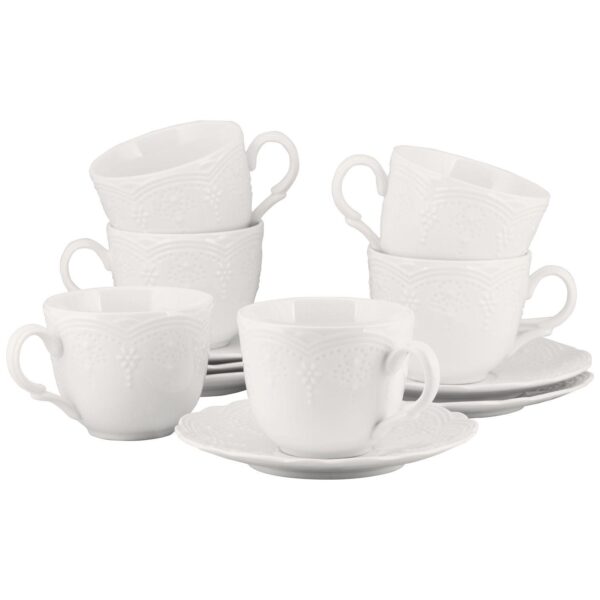 10 Strawberry Street Valentina 6-pc. Cup and Saucer Set