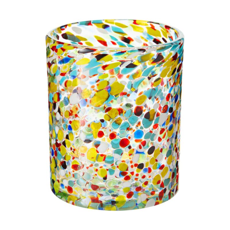 10 oz Hand Blown Mexican Drinking Glasses, Full Confetti Tumbler Cups (Set of 6) - Image 5