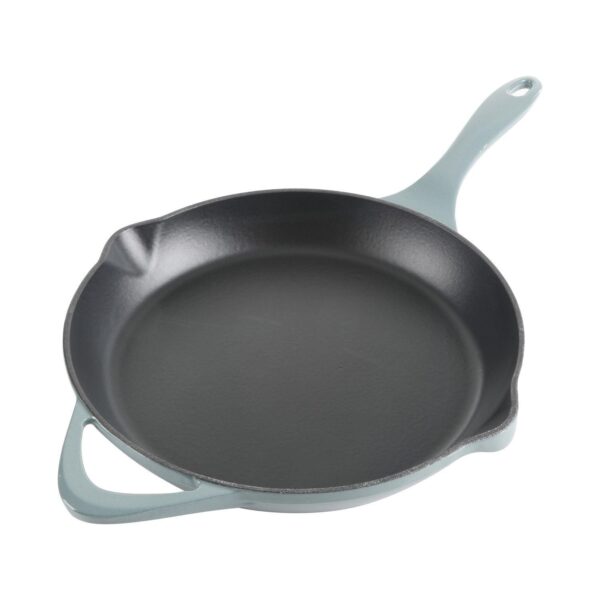 11 Inch Round Enameled Cast Iron Skillet in Ombre Green