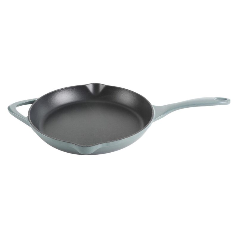 11 Inch Round Enameled Cast Iron Skillet in Ombre Green - Image 3