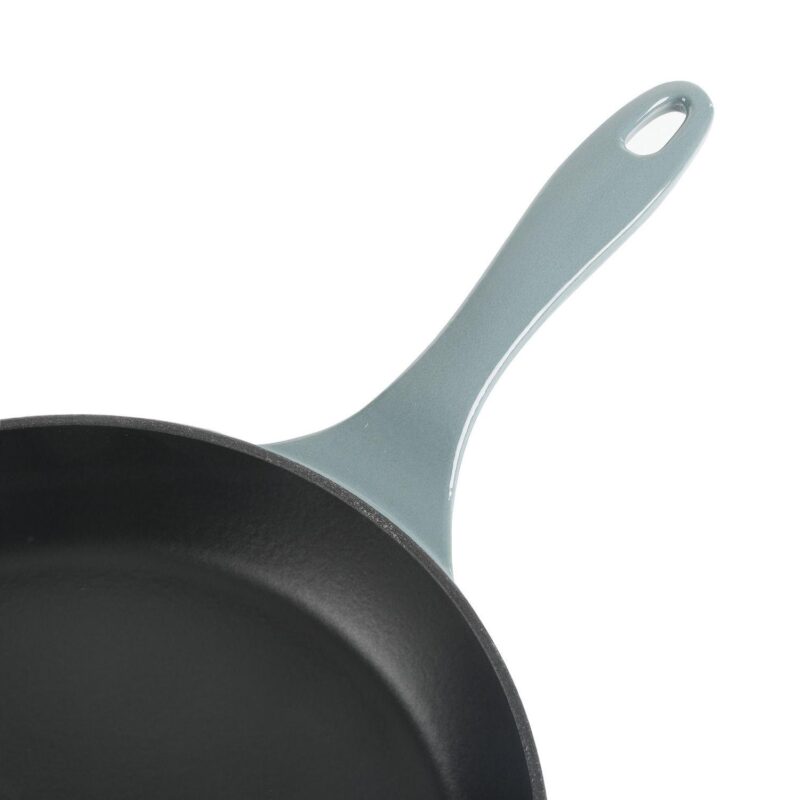 11 Inch Round Enameled Cast Iron Skillet in Ombre Green - Image 4